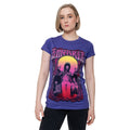 Purple - Side - Jimi Hendrix Womens-Ladies Karl Ferris Wheel Cotton T-Shirt