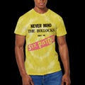 Yellow - Back - Sex Pistols Unisex Adult Never Mind The Bollocks Album Dip Dye T-Shirt