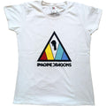 White - Front - Imagine Dragons Womens-Ladies Triangle Logo T-Shirt