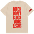 Natural - Front - French Montana Unisex Adult Don´t Block Your Blessings Back Print Cotton T-Shirt