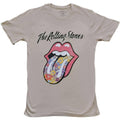 Sand - Front - The Rolling Stones Unisex Adult Flowers Cotton T-Shirt