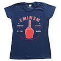 Navy Blue - Front - Eminem Womens-Ladies Detroit Finger Cotton T-Shirt