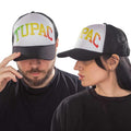 Black-White - Side - Tupac Shakur Unisex Adult Gradient Mesh Logo Baseball Cap