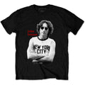 Black - Front - John Lennon Unisex Adult New York City Cotton T-Shirt