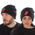 Black - Back - The Rolling Stones Unisex Adult Fangs Logo Beanie