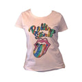 White - Front - The Rolling Stones Womens-Ladies Tie Dye Cotton T-Shirt