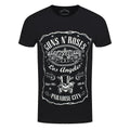 Black - Front - Guns N Roses Unisex Adult Paradise City Label T-Shirt