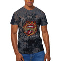 Grey - Front - The Rolling Stones Unisex Adult Tattoo Flames Tie Dye T-Shirt