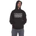 Black - Front - Marilyn Manson Unisex Adult Logo Pullover Hoodie