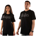 Black - Front - The Beatles Unisex Adult Drop T Logo T-Shirt