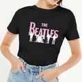 Black - Back - The Beatles Unisex Adult Silhouette Hi-Build T-Shirt