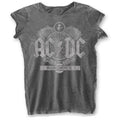 Charcoal Grey - Front - AC-DC Womens-Ladies Black Ice Burnout T-Shirt