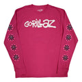 Pink - Front - Gorillaz Unisex Adult Repeat Pazuzu Long-Sleeved T-Shirt