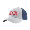 Grey-Navy Blue-Red - Side - AC-DC Unisex Adult Two Tone Logo Baseball Cap