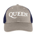 Grey-Navy Blue - Side - Queen Unisex Adult Two Tone Logo Baseball Cap