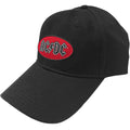 Black-Red - Front - AC-DC Unisex Adult Oval Logo Baseball Cap