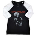 Black-White - Front - Bob Dylan Womens-Ladies Sound Check Cotton Raglan T-Shirt