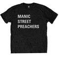 Black - Front - Manic Street Preachers Unisex Adult Block Logo Cotton T-Shirt