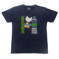 Navy Blue - Front - Woodstock Unisex Adult Poster Cotton Washed T-Shirt