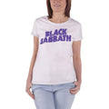 White - Front - Black Sabbath Womens-Ladies Wavy Logo T-Shirt