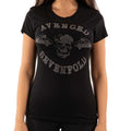 Black - Back - Avenged Sevenfold Womens-Ladies Death Bat Diamante Cotton T-Shirt