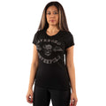 Black - Side - Avenged Sevenfold Womens-Ladies Death Bat Diamante Cotton T-Shirt