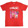 Red - Front - Gorillaz Unisex Adult Cracker Island Standing Group T-Shirt