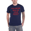 Navy Blue - Front - The Beatles Unisex Adult You Never Give Me Your Money Back Print T-Shirt