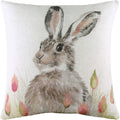 White-Brown - Front - Evans Lichfield Hedgerow Hare Cushion Cover