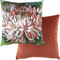 Terracotta - Back - Evans Lichfield Winter Florals Chrysanthemum Cushion Cover