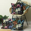 Teal - Back - Evans Lichfield Midnight Garden Aquilegia Cushion Cover