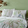 White-Green-Grey - Back - Paoletti Aaliyah Botanical Duvet Cover Set