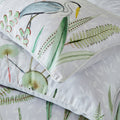 White-Green-Grey - Side - Paoletti Aaliyah Botanical Duvet Cover Set