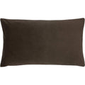 Truffle Brown - Front - Evans Lichfield Sunningdale Velvet Rectangular Cushion Cover