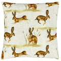 Cream-Brown - Front - Evans Lichfield Country Hare Cushion Cover