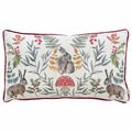 Burgundy-Off White - Front - Evans Lichfield Mirrored Hare Cushion Cover