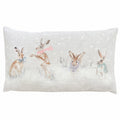 Off White-Brown - Front - Evans Lichfield Snowy Hares Christmas Cushion Cover