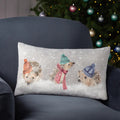 Off White-Brown - Side - Evans Lichfield Hedgehog Christmas Cushion Cover