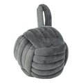 Charcoal - Front - Furn Velvet Knotted Door Stopper