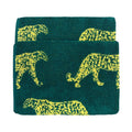 Teal-Yellow - Front - Furn Leopard Jacquard Hand Towel