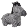 Black - Front - Paoletti Jacquard Zebra Doorstop