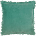 Teal - Front - Furn Gracie Fringed Velvet Cushion Cover