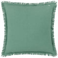 Teal - Back - Furn Gracie Fringed Velvet Cushion Cover