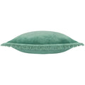 Teal - Side - Furn Gracie Fringed Velvet Cushion Cover