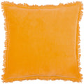 Mustard - Front - Furn Gracie Fringed Velvet Cushion Cover