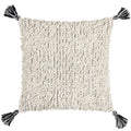 White-Black - Front - Hoem Cambre Bouclé Tassel Cushion Cover