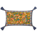 Multicoloured-Blue - Front - Wylder Rosa Tassel Floral Cushion Cover