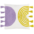 Lilac-Yellow - Front - Heya Home Archow Tassel Tufted Cushion Cover
