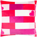 Pink-Red - Front - Heya Home Big Love Velvet Cushion Cover