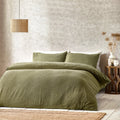 Olive - Front - Yard Bouclé Textured Duvet Cover Set